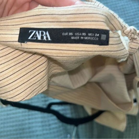 Striped Tan Zara Mini Dress - Picture 6 of 6